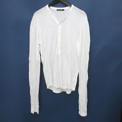 ニールバレット Neil Barrett ボーダー 長袖 Tシャツ カットソー ロンT ヘンリーネック 白系 ホワイト イタリア製 シースルー 透け感のサムネイル