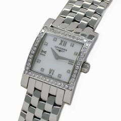 ロンジン LONGINES ドルチェビータ L5.166.0 時計 レディース ブランド シェル ダイヤモンド クオーツ QZ ステンレス SS シルバー スクエア 磨き済み 【中古】
