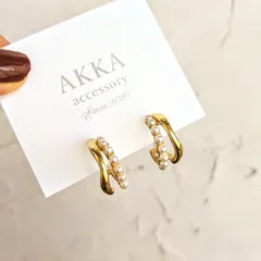 変形ダブルフープイヤリング      フープピアス樹脂イヤリング樹脂ピアスパール