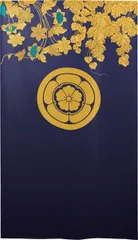 ■SIMON BAKER■のれん「家紋  丸に五瓜に唐花  蔓草」85x150cm ×7枚セット【日本製】暖簾 和風 家紋 目隠し 間仕切り 【家紋のれん】【匿名配送らくらくメルカリ便 全国送料無料】