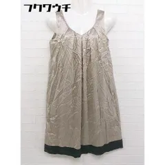 ◇ BALLSEY TOMORROWLAND ノースリーブ サイドジップ Vネック 膝丈 ワンピース サイズ38 ベージュ ブラック レディース  【1108260002617】