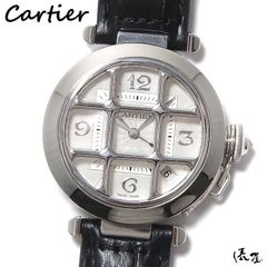 【K18WG】カルティエ パシャ35 グリッド 美品 自動巻 ボーイズ レディース 時計 腕時計 中古 ホワイトゴールド【送料無料】