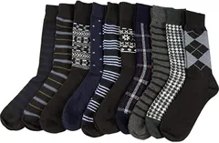 Ys factory Y's メンズ ビジネス ソックス 靴下 カジュアル フォーマル スーツ 紳士 25～29 cm 詰め合わせ アソート 24cm～26cm(ランダム10足セット,  24cm～26cm)