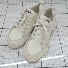 ◇ Θ FILA フィラ 厚底 サンドブラスト厚底シューズ サイズ23 ホワイト系 レディース E 【1508200026480】