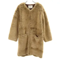 スローブ フェイク ファーコート ベージュブラウン SLOBE IENA レディース