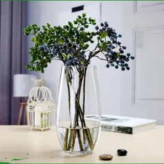 【特価セール】インテリア アレンジ 水栽培 ボトル 30cm 生け花 -フラワーベース 花器 造花 透明 おしゃれ 大きい ガラス シンプル 花瓶