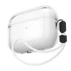 Aircawin Airpods Pro 2 ケース クリア ソフトTPUクリアケース Airpods Pro 第2世代ケースカバー 2022用 完全保護 透明 耐衝撃 落下保護ケース Airpods Pro 2用ストラップ付き - クリア