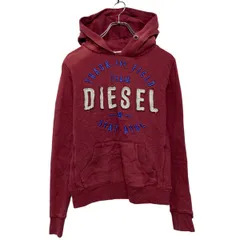DIESEL プリント スウェット パーカー XS ボルドー プルオーバー 古着卸 アメリカ仕入 a609-6774