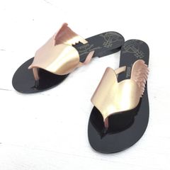 1305 Vivienne Westwood X Melissa ヴィヴィアン ウエストウッド × メリッサ  サイズ24 1/2 Gold Thong Jelly Sandal  レディース 靴