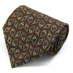 コムサデモードメン ブランド ネクタイ 総柄 幾何学模様 シルク メンズ ブラウン COMME CA DU MODE 【中古】