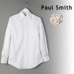 新品 Paul Smith ポールスミス カーブストライプ ドレスシャツ / 243207  ホワイト 花柄 ビジネス カジュアル 長袖 シャツ  S -478