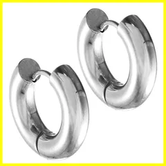 SEIYA INTERNATIONAL フープピアス 太め メンズ リングピアス フープ リング ステンレス 両耳 2個セット 幅5mm 18G