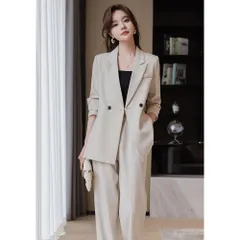 ☆ ベージュ ☆ XL ☆ レディース スーツ パンツスーツ セット フォーマル パンツスーツ レディース セットアップ スーツ レディーススーツ ジャケット パンツ 2点セット ビジネススーツ オフィス きれいめ かっこいい 女性 フォーマル 入学式 卒業式