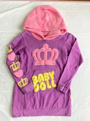 A263 BABYDOLL 明るめ紫のチュニック  長袖 140サイズ　ZIDDY黒皮ショートパンツ　 130サイズ