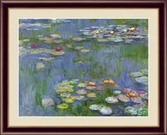 【数量限定】印象派 クロード・モネ 絵画 額入り 世界の名画 インテリア アート(f6/52×42cm 睡蓮)