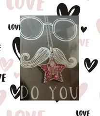 星ペンダント　蝶とローズクォーツ