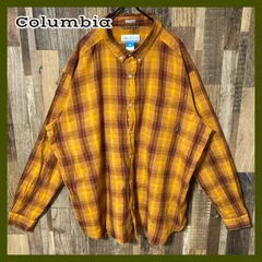 ボタンダウン コロンビア 2XL マドラスチェック イエロー シャツ メンズ長袖