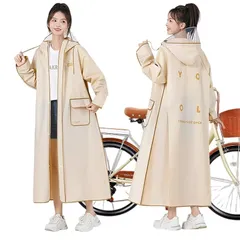 [HeiDiga] ポンチョタイプ レディース バイクカッパ 大きい 長い レインバイザー 雨合羽 レインポンチョ ロング 雨具 薄手 オシャレ 可愛い アウトドア 便利な 防雪 大学生 Khaki-M