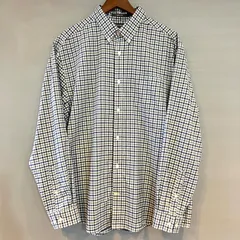 eddie bauer エディーバウアー WRINKLE FREE チェックBDシャツ 長袖 ロングスリーブ ネイビー ホワイト モスグリーン 紺 白 緑 メンズ XLサイズ