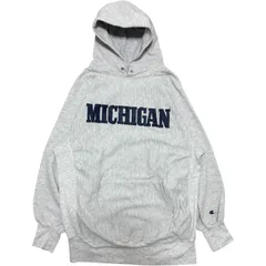 【USED/古着】メキシコ製 刺繍タグ 90s champion チャンピオン RW リバースウィーブ スウェット パーカー カレッジ グレー アメカジ 大きいサイズ (XXLサイズ)