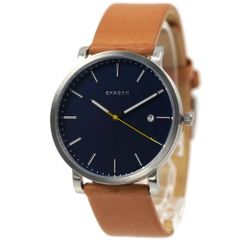 [アウトレット(ベルトに訳あり)]スカーゲン 腕時計 メンズ ハーゲン 日付カレンダー ブルー×ブラウン SKAGEN HAGEN SKW6279