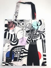 マリメッコ marimekko  x KIASMA キアズマ 美術館 トートバッグ レディース キャンバス グラフィック やや美品 中古 Z5