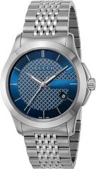 [グッチ] 腕時計 G-TIMELESS ネイビー 文字盤 ステンレススチール サファイヤガラス クォーツ 38MM YA126481 メンズ シルバー [並行輸入品]