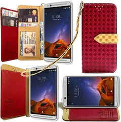 GTO CO., LTD. ストラップ2本付GTOZTE AXON 7 mini ケース 手帳型 カバー オリジナルハンドストラップ＆ネックストラップ付 3点セット( ピンク,  ZTE AXON 7 mini)