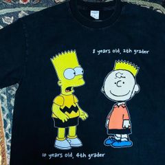 僕はシンプソンズに入りたい Ｔシャツ ティーシャツ ダメージ加工 攻め 男性  バート×チャーリー ウォッシュ加工 半袖 Tシャツ 夏 新品 XL 2XL レトロ 個性的 奇抜  攻め 前衛的 ビンテージリプリント vintage riprint 古着