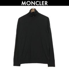 モンクレール MONCLER ロゴワッペン ウール タートルネックニット セーター メンズ 中古 サイズ M ブラック 黒 コンディション B