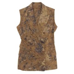 JEAN PAUL GAULTIER FEMME ジャンポール ゴルチエ フェム フラワーパターン スリーブレス ジャケット ジレ レディース ブラウン 40 90's