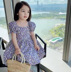 リゾートワンピース キッズ 半袖 ワンピース 花柄 子供 女の子 コーデ カジュアル 普段着 通園 通学 ジュニア服 ガールズ 可愛い 発表会 ドレス 韓国 洋服 ビーチ リゾートワンピース