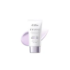 ダルバ(d'Alba) トーンアップ UVエッセンス サンクリーム - SPF50+/PA++++ 化粧下地 日焼け止め 美容液 汗と水に強い ウォータープルーフ イージーウォッシャブル 一度に落とせる ファンデフリー 紫外線 敏感肌 乾燥肌 低刺激 顔 