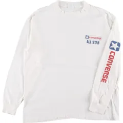 古着 90年代 コンバース CONVERSE ALL STAR 袖プリント ロングTシャツ ロンT USA製 メンズM ヴィンテージ/eaa361026