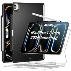 【人気商品】M4 ケース 2024専用 マジックキーボードに対応 Magic 11インチ Keyboard/Smart Keyboard Folioに対応 Pro Apple Pencilホルダー付き マグネット付き iPad 磁気吸着 薄型軽量 革(キーボー