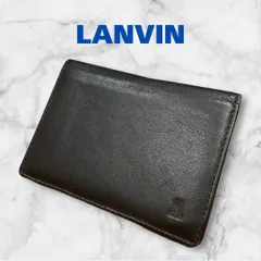 ランバン コレクション カードケース　メンズ　ブラック　ダークブラウン　黒　茶色　こげ茶　　定期入れ　コンパクト　小物