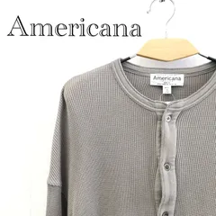 Americana アメリカーナ ワッフル ヘンリーネック ベージュ フリー カットソー ロンT レディース