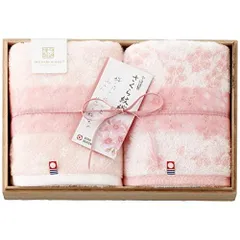 【新品・3営業日で発送】今治謹製 さくら紋織 フェイスタオル2P(木箱入)