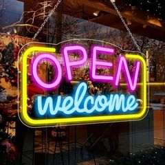 Ñew【最安値ネオン祭り】特大 オープンウエルカムOPENネオン管LED
