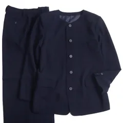 美品●Plantation ISSEY MIYAKE プランテーション イッセイミヤケ ノーカラー シングルスーツ/セットアップ ネイビー L 日本製 正規品のサムネイル