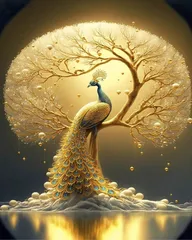 【人気商品】5D モザイクアート 手芸キット 手作り絵画 ダイヤモンドアートキット,アニメ青い羽孔雀,DIY ダイヤモンド塗装-30x40cmラウンドダイヤモンド ダイヤモンドペインティングキット Jfiung