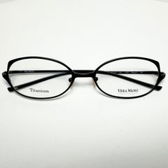 Vera Wang ヴェラ・ウォン 小振りCat型 メガネ 正規新品 チタン素材 黒 / 米国ブランド / レディース
