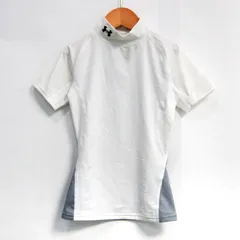 アンダーアーマー 半袖Ｔシャツ トップス ハイネック コンプレッションインナー キッズ 男の子用 YSMサイズ 白×グレー UNDER ARMOUR 【中古】