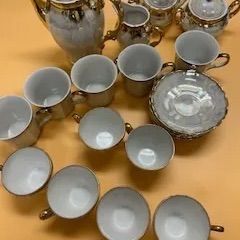 ドイツ製 BS ROMAN GERMAN MODEL カップ&ソサー コーヒーポット ミルクポット シュガーポット ティーセット合計15個★大特価★アンテーク★