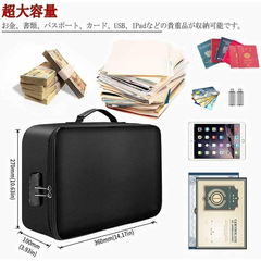 貴重品入れ 耐水 持ち運び 耐火温度1200℃ 小型 防水 書類保管ケース 防火バック 金庫 耐火バッグ 書類ケース パスワードロック 大容量 耐