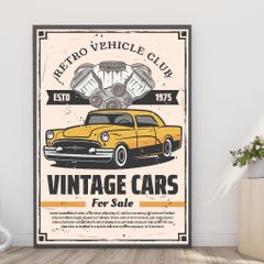 ポスター　横　特寸法　アンティーク自動車　額装仕上げ品 ポスター 横 特寸法 アンティーク自動車 額装仕上げ品の通販 by