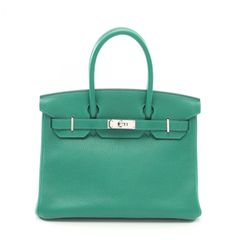 エルメス HERMES ハンドバッグ バーキン30 ヴェルソ  ヴェールヴェルティゴ/ヴェールフ レザー バーキン30 ヴェルソ ヴェールヴェルティゴ/ヴェールフォンセ レディース Used A