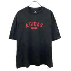 adidas 半袖 プリントTシャツ XL ブラック プルオーバー ビッグロゴ スポーティー アディダス 古着卸 アメリカ仕入 a705-5787