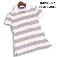 BURBERRY BLUE LABEL バーバリー ブルーレーベル 春夏★ ボーダー 半袖 鹿の子 ポロシャツ Sz.38　レディース