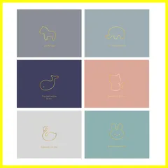 【最短発送】高級 おしゃれ 箔押し ミニ 封筒付き サンキューカード 封筒シール付き バースデーカード 招待状 誕生日 感謝カード お祝い手紙 祝賀カード (6枚セット) 結婚式 グリーティングカード 記念日 挨拶状 メッセージカード 職場 プレゼント Doy